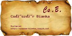 Császár Bianka névjegykártya