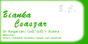 bianka csaszar business card